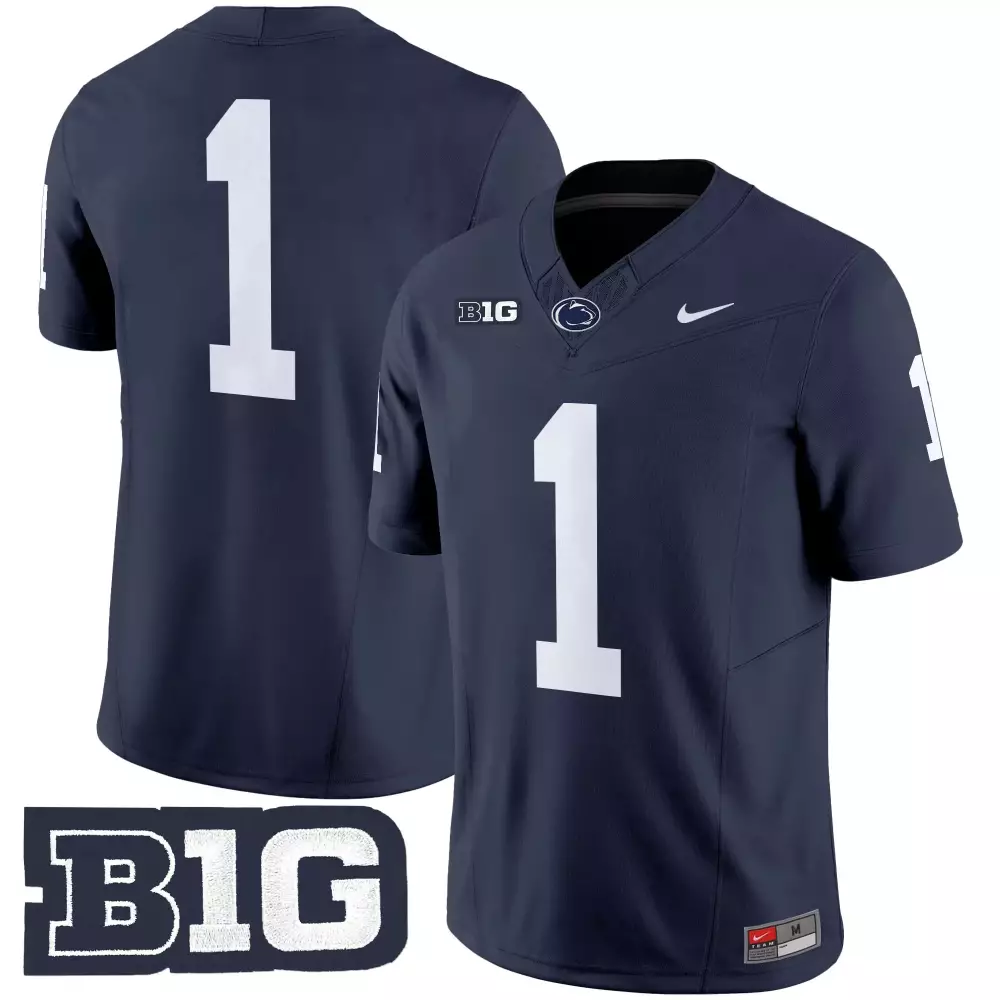 1 Men's Penn State Nittany Lions Navy Vapor Limited Jersey | B1G Patch 2025 | For Men