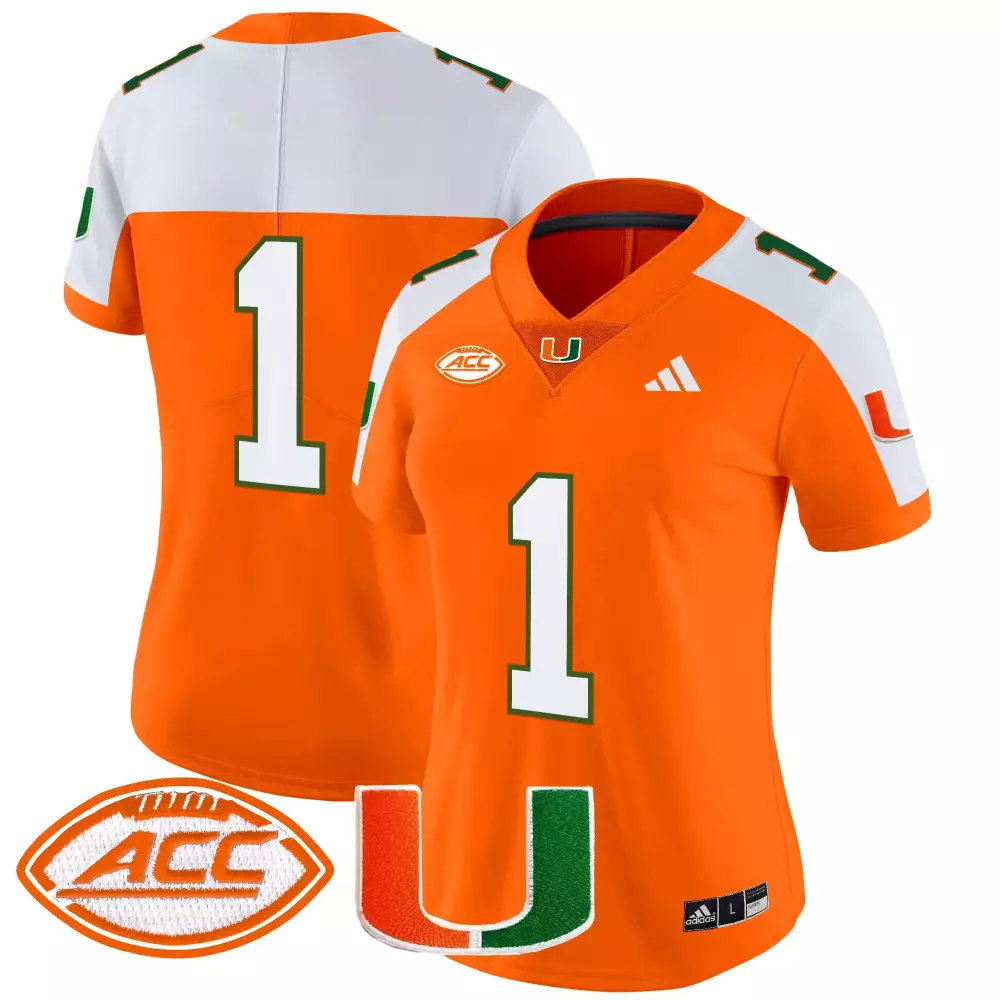 Miami Hurricanes 2025 Women's Orange Vapor Jersey | Stitched ACC Patch | Limited Edition Fan Gear | For Men, Women & Youth