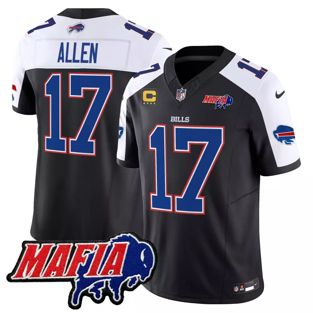 Allen 17 Men's Vapor Stitched Jersey | Black Buffalo Bills Mafia Patch 2025 | For Men, Women & Youth
