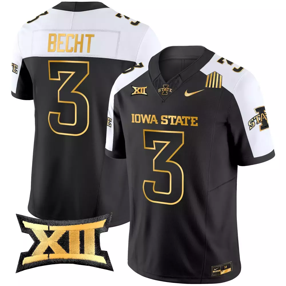 Becht 3 Iowa State Cyclones 2024 Black Vapor Stitched Jersey | XII Patch | Men's Fan Gear | For Men, Women & Youth