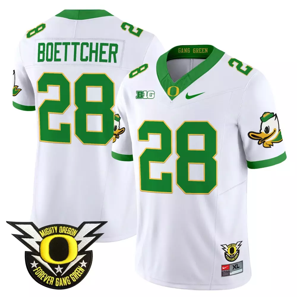 Boettcher 28 Oregon Ducks 2025 Black Vapor Jersey | All Stitched Embroidered Patch | Fan Gear for Men, Women & Youth