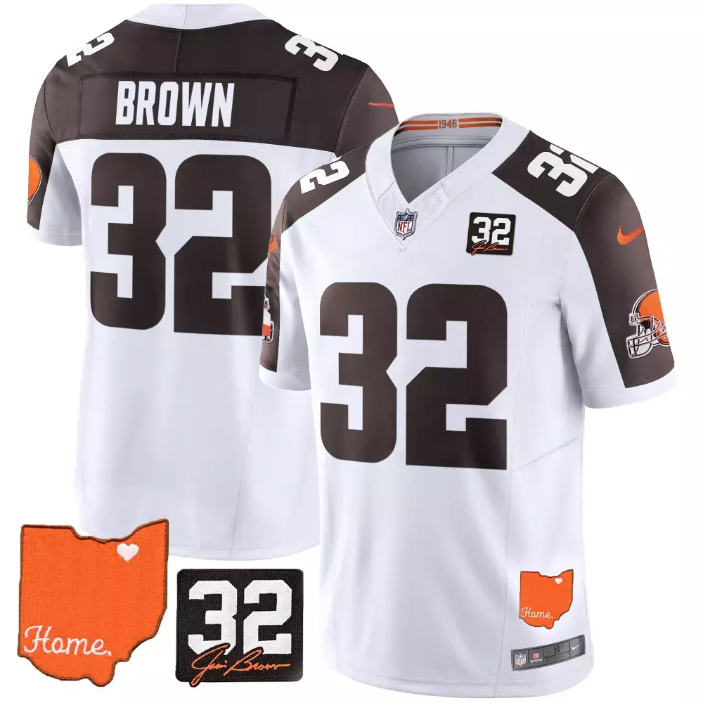 Brown 32 Cleveland Browns 2025 Stitched Vapor Jersey | Black Limited Edition | Fan Gear for Every Fan | For Men, Women & Youth