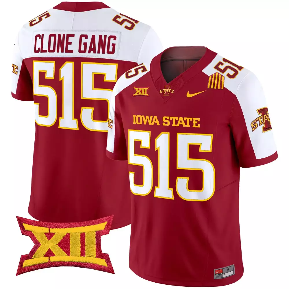 Clone Gang 515 Iowa State Cyclones Red Vapor Limited Jersey | XII Patch 2025 | Game Day Outfit | For Men, Women & Youth