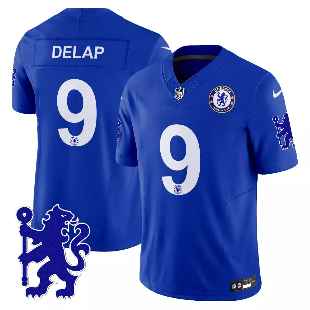 Delap 9 Chelsea 2025 Stitched Vapor Jersey | Blue Embroidered Patch | Limited Edition Fan Gear for Men, Women & Youth