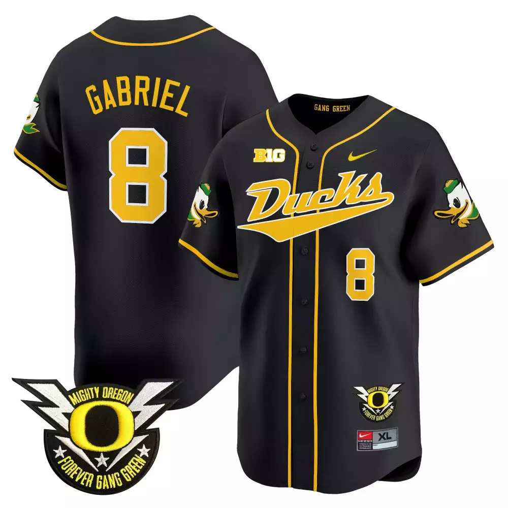 Gabriel 8 Oregon Ducks 2024 Vapor Jersey | Gang Green Patch | Black Stitched Fan Gear for Men, Women & Youth