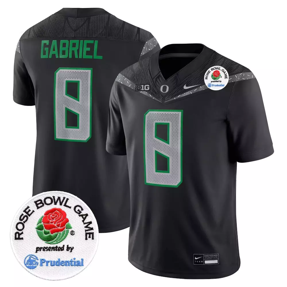 Gabriel 8 Oregon Ducks 2024 Stitched Vapor Jersey | Black Rose Bowl Game Edition | Fan Gear for Men, Women & Youth