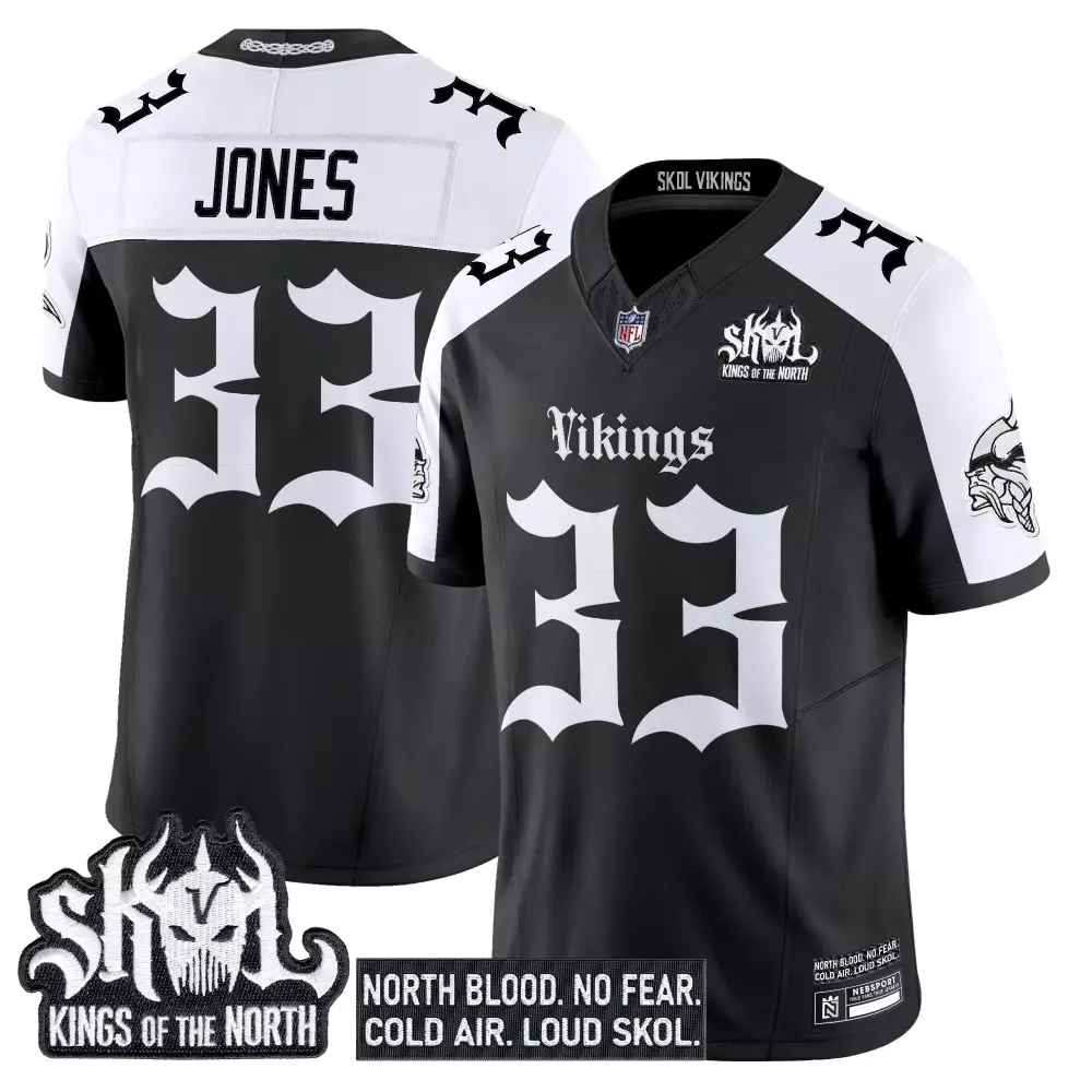 Jones 33 Minnesota Vikings Stitched Vapor Jersey | Purple Skol Patch 2025 for Men, Women & Youth