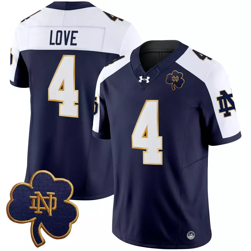 Love 4 Notre Dame Fighting Irish 2025 Navy Vapor Limited Jersey | Embroidered Patch | Fan Gear for Men, Women & Youth