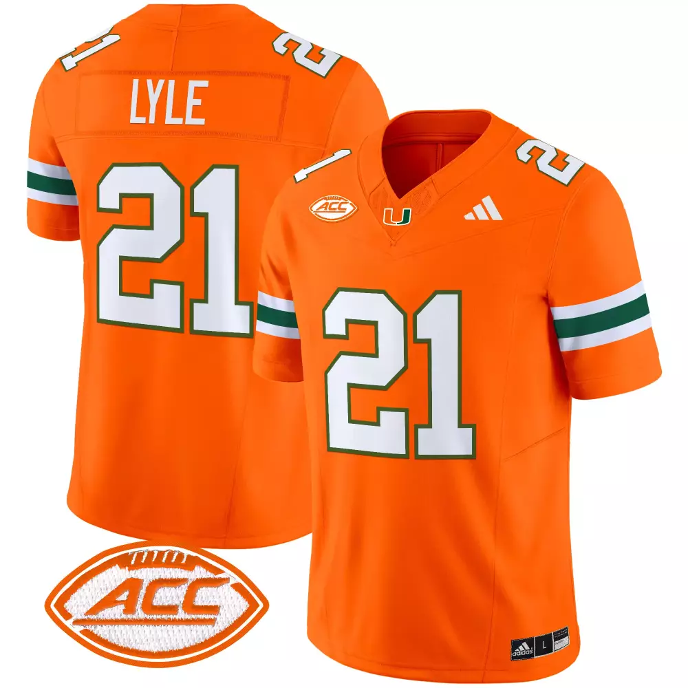 Lyle 21 Men's Orange Miami Hurricanes Vapor Jersey | ACC Patch 2025 Fan Gear | For Men, Women & Youth