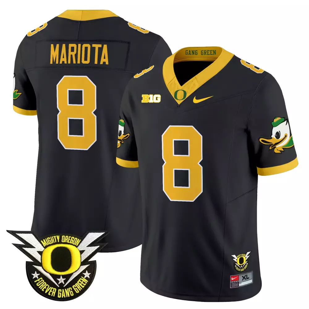 Mariota 8 Oregon Ducks 2025 Gang Green Vapor Jersey | All Stitched with Name Patch | Game Day Outfit for Men, Women & Youth