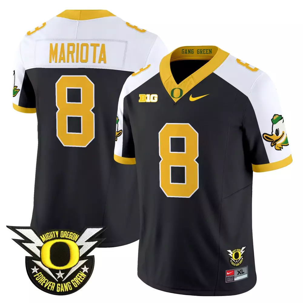 Mariota 8 Oregon Ducks 2025 Black Stitched Jersey | All Stitched with Name Patch | Gift Idea for Men, Women & Youth