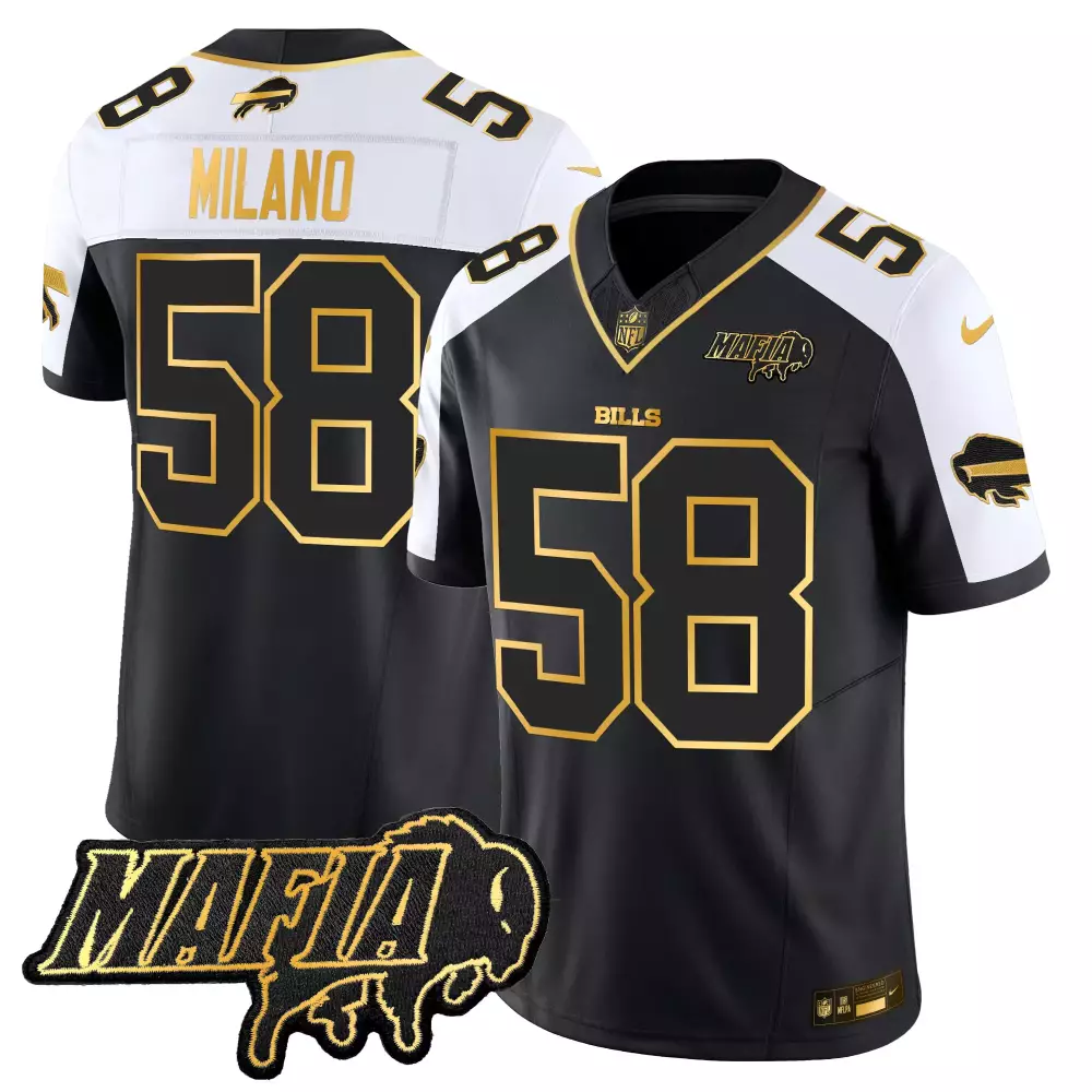 Milano 58 Buffalo Bills 2025 Men's Stitched Jersey | White with Mafia Patch | Limited Edition | For Men, Women & Youth