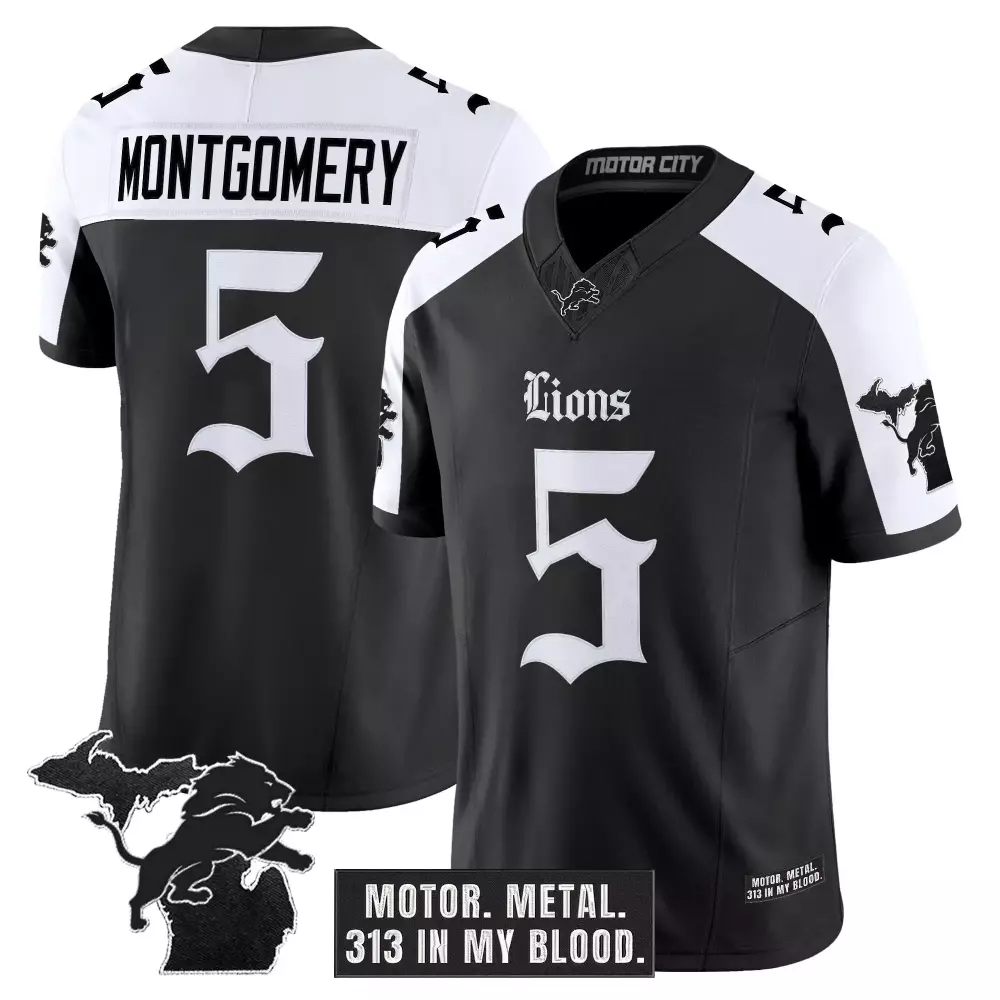 Montgomery 5 Detroit Lions Black Motor City Edition Jersey 2023 | Vapor Style | Limited Edition Fan Gear | For Men, Women & Youth