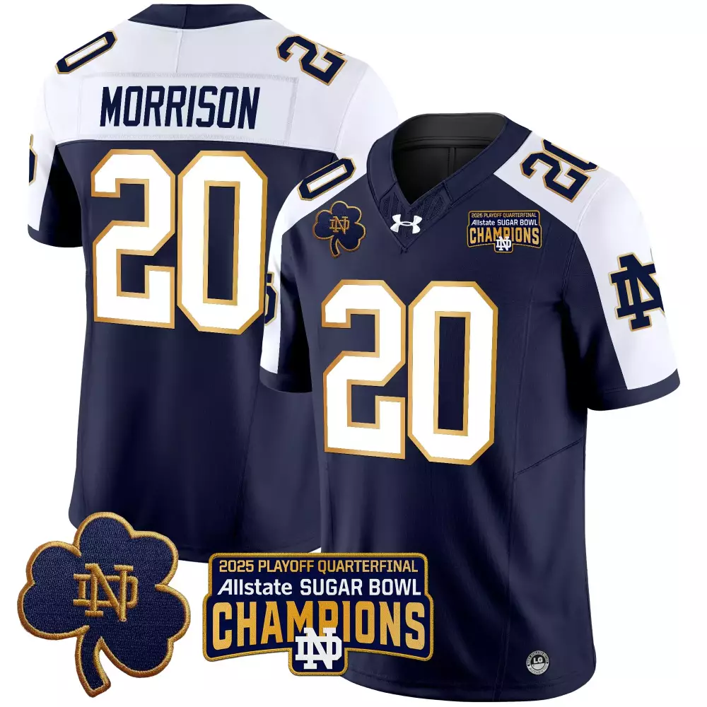 Morrison 20 Notre Dame Fighting Irish 2024 Stitched Jersey | Navy Style with Name Patch | Limited Edition Fan Gear | For Men, Women & Youth