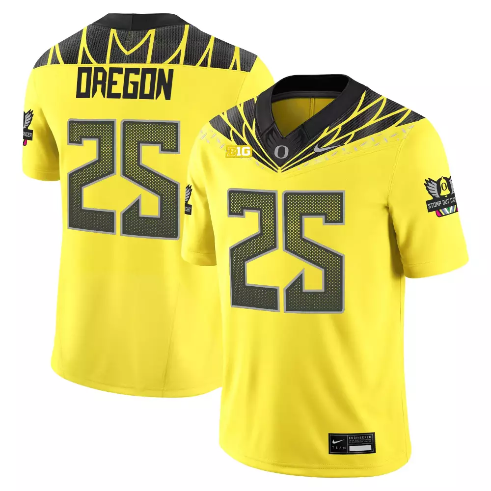 Oregon Ducks Vapor Jersey Stitched Yellow | 2025 Player Oregon 25 Men's Style | Fan Gear for Men, Women & Youth