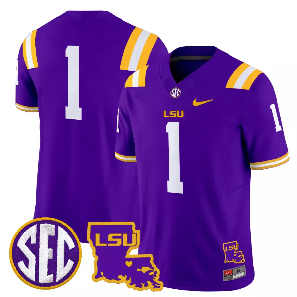 LSU Tigers 2025 Purple Vapor Jersey | Limited Edition with Louisiana Patch | Fan Gear for Men, Women & Youth