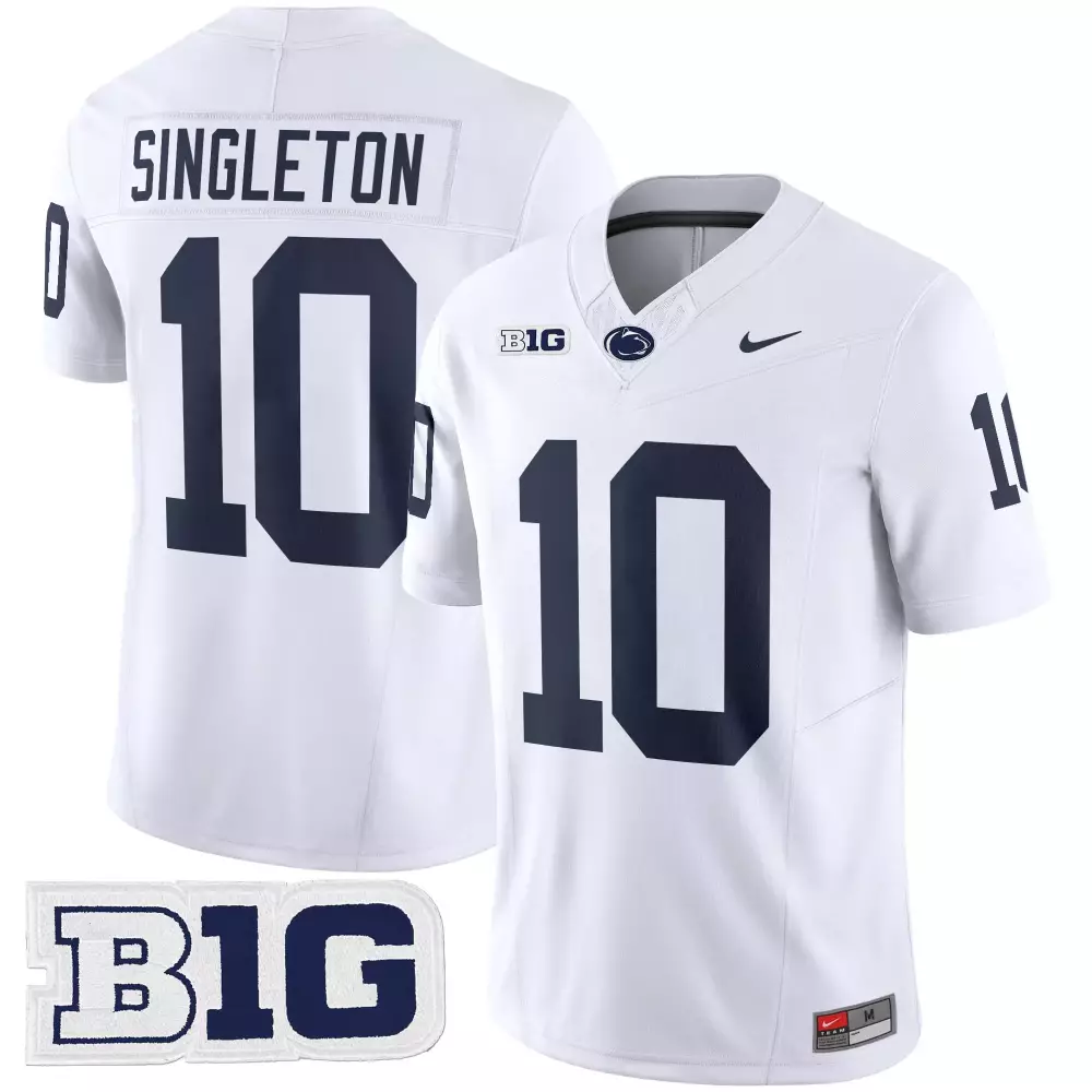 Singleton 10 Men's Stitched Vapor Jersey | White Penn State Nittany Lions | B1G 2025 | For Men, Women & Youth
