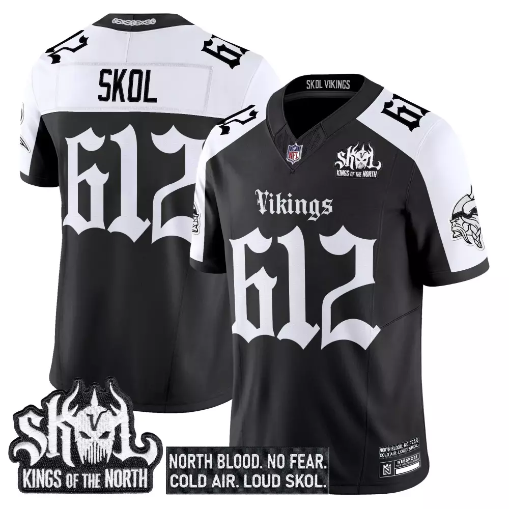 Minnesota Vikings Skol 612 Men's Vapor Jersey | Black Kings of the North Edition 2023 | Limited Edition Fan Gear for Men, Women & Youth