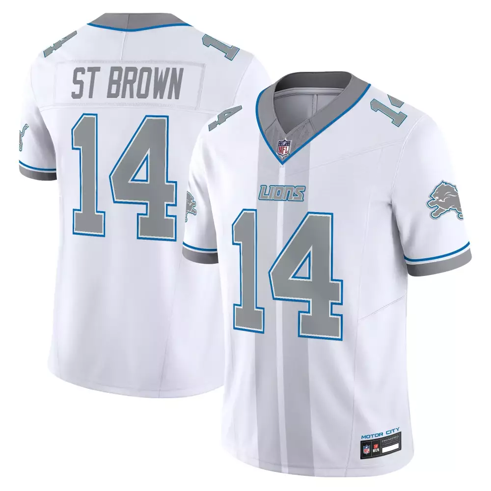 St. Brown Detroit Lions Stitched White Motor City Jersey | 2023 Edition | For Men, Women & Youth