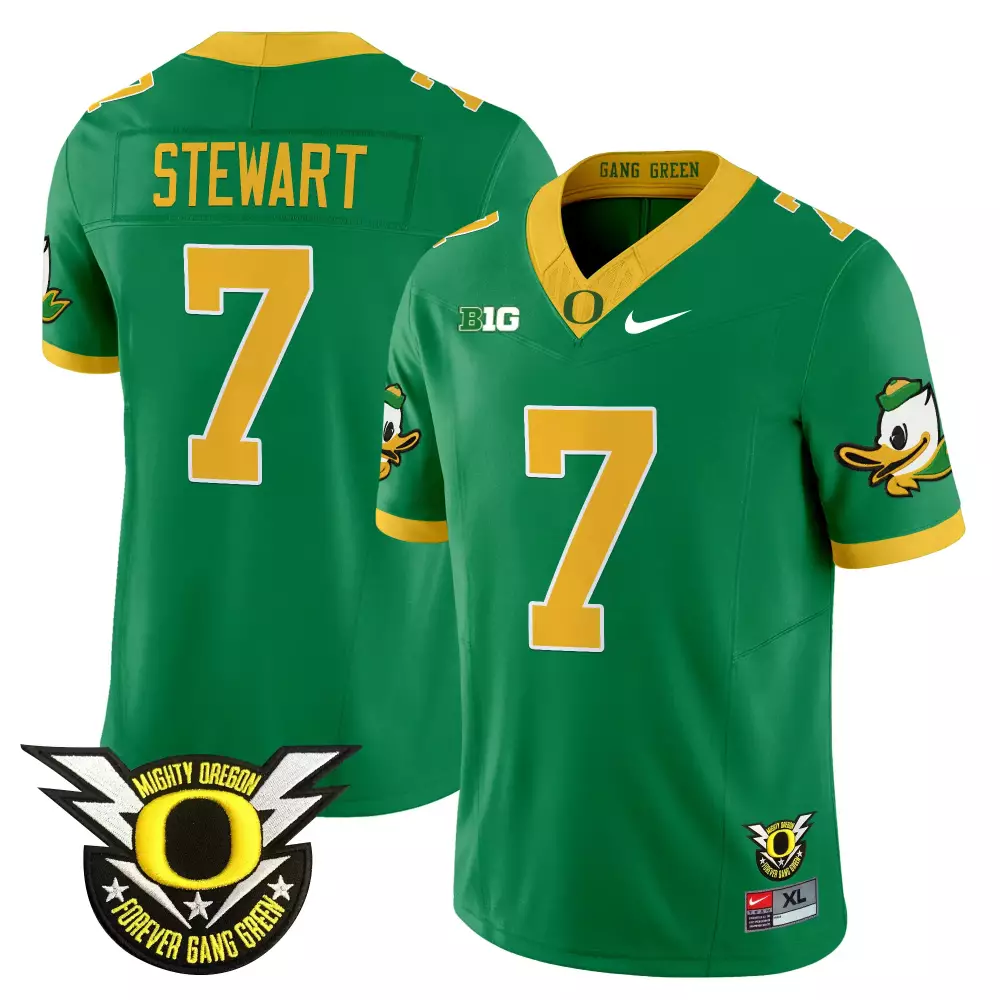 Stewart 7 Oregon Ducks 2025 Vapor Jersey | All Stitched Gang Green | Limited Edition Fan Gear | For Men, Women & Youth
