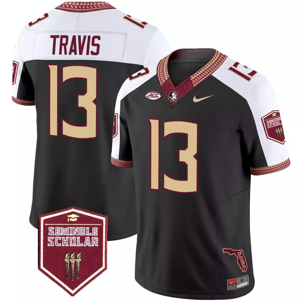Travis 13 Men's Black Florida State Seminoles Vapor Jersey | 2025 with Scholar Patch | Game Day Outfit for Everyone