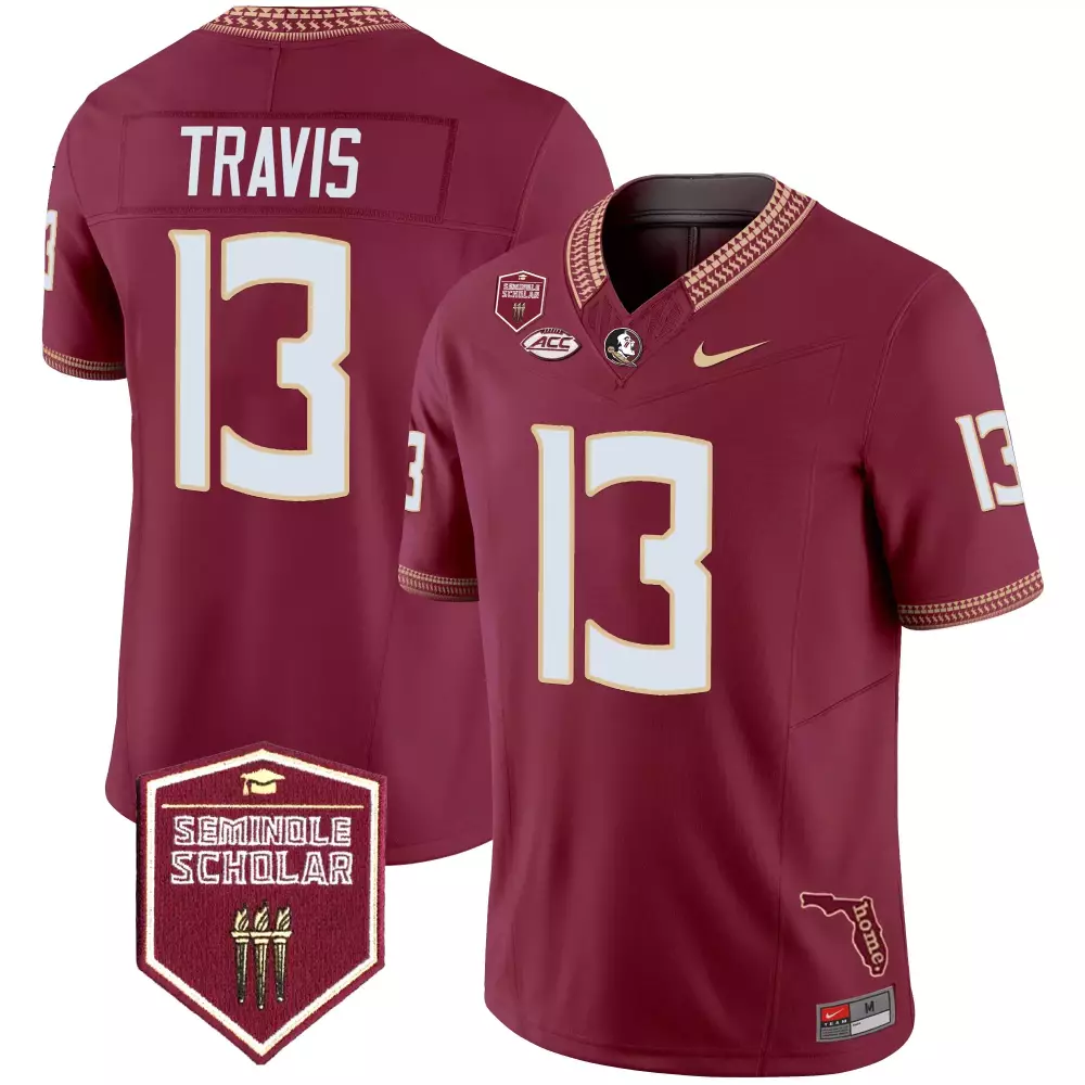 Travis 13 Men's Vapor Jersey | Maroon Florida State Seminoles 2025 with Scholar Patch | Fan Gear for Men, Women & Youth