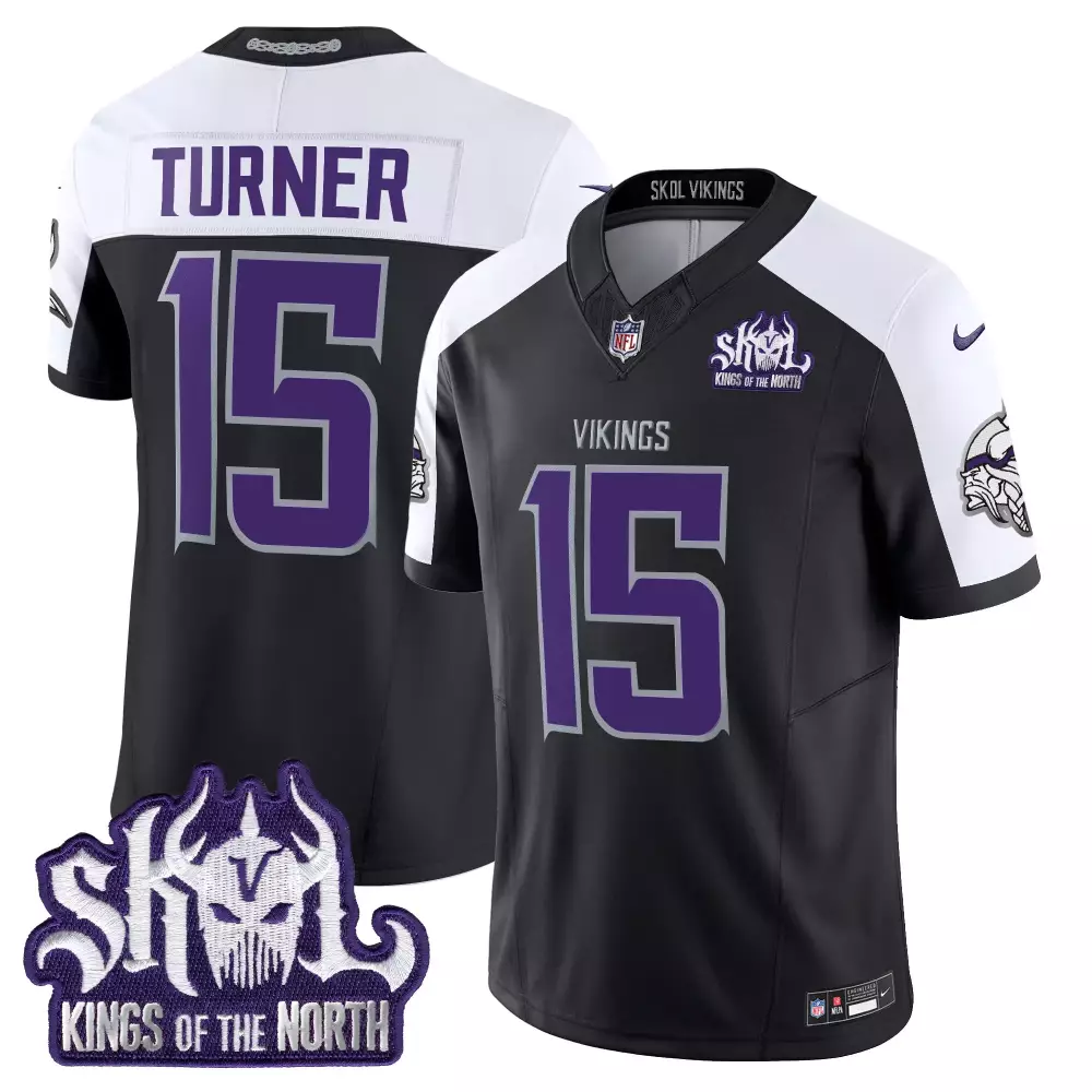 Turner 15 Minnesota Vikings Purple Stitched Jersey | Skol Name Patch 2025 Fan Gear for Game Day | For Men, Women & Youth