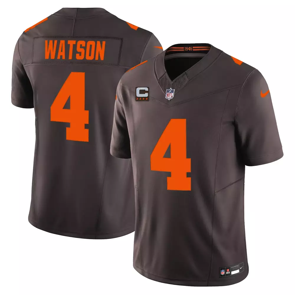 Watson 4 Cleveland Browns 2025 Black Stitched Jersey | Name Patch Style for Men | For Men, Women & Youth