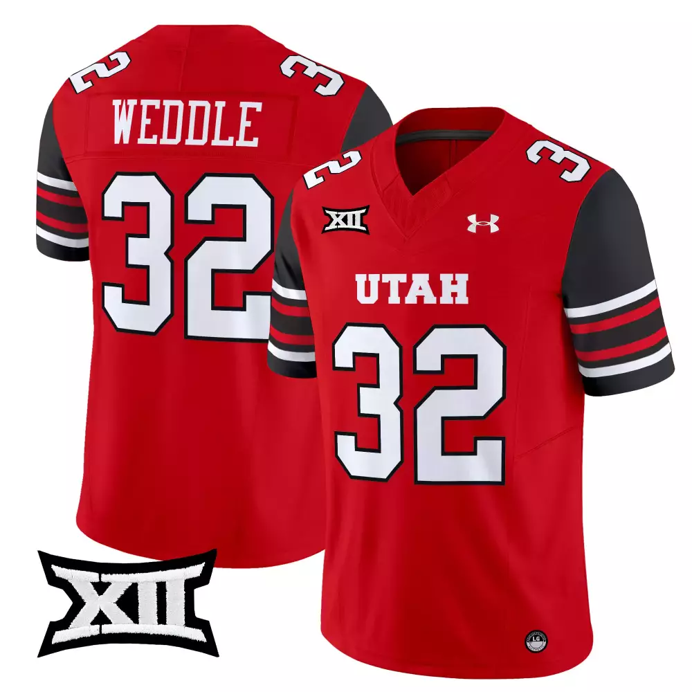 Custom Utah Utes  Weddle 32 Vapor All Stitched Embroidered Xii Patch 2025 Football Jersey