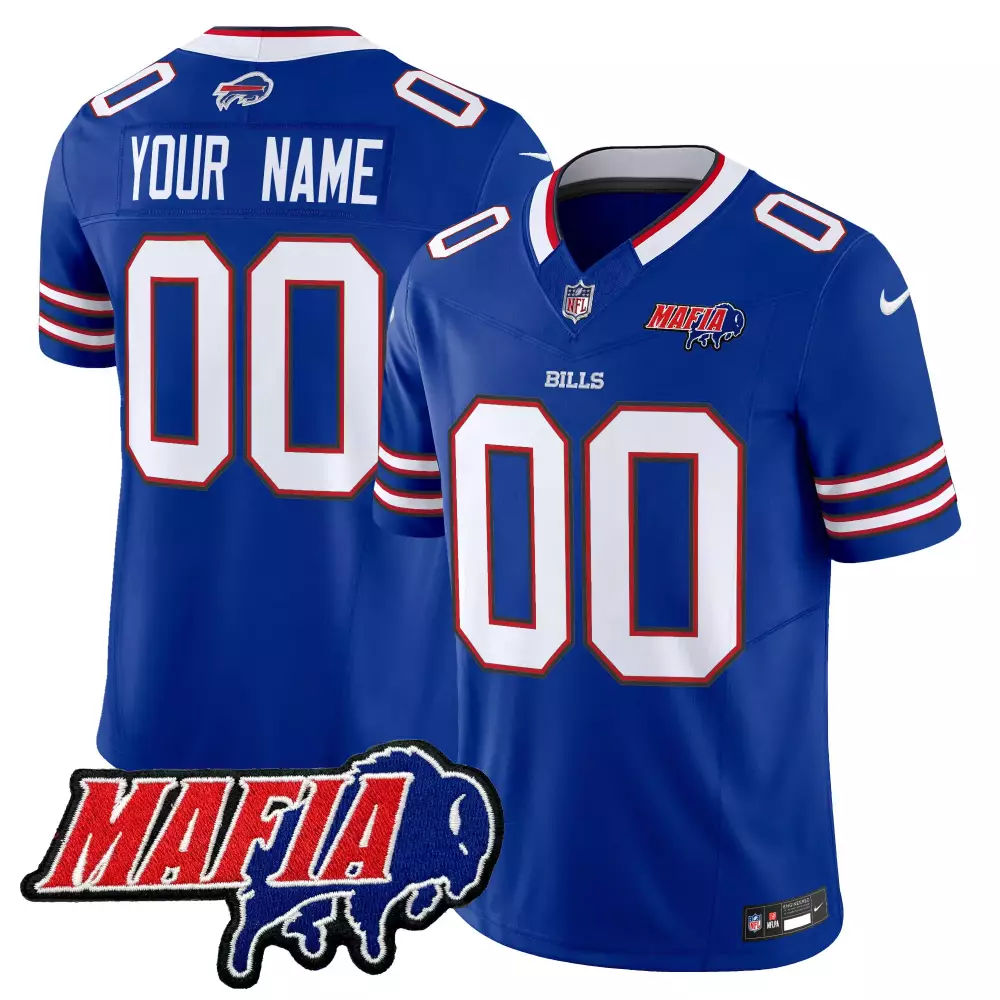 Your Name 00 Buffalo Bills Blue Stitched Vapor Jersey | 2025 Majia Patch | Fan Gear | For Men, Women & Youth