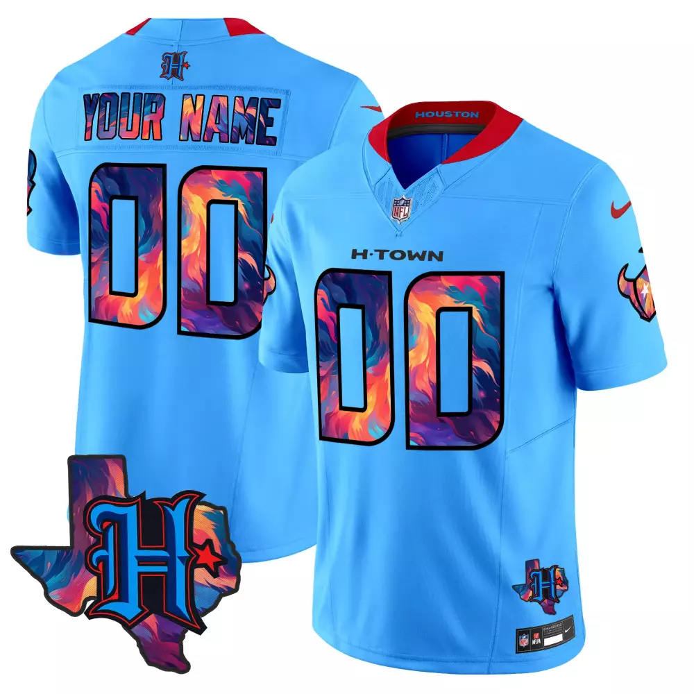 Your Name 00 Houston Texans 2025 Stitched Custom Jersey | White with Name Patch | Perfect Fan Gear for Game Day | For Men, Women & Youth