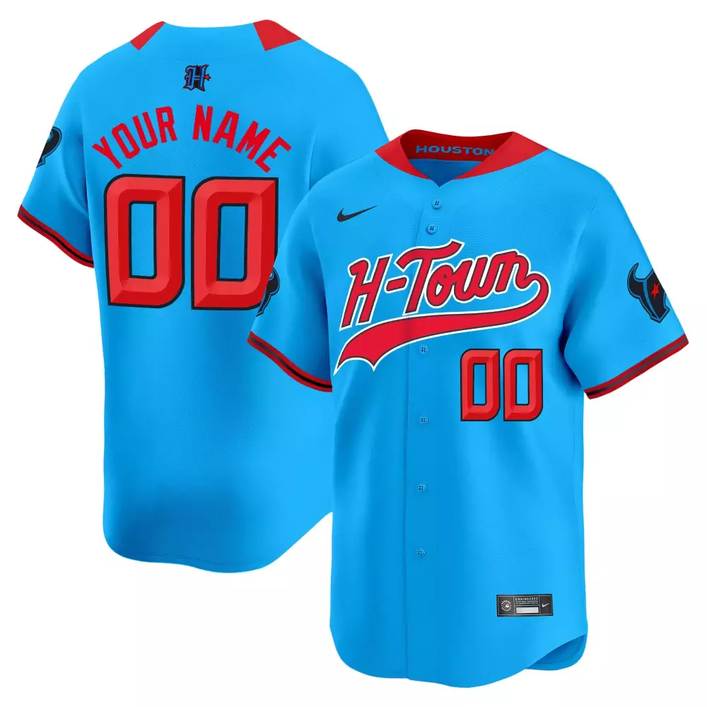 Your Name 00 Houston Texans Blue Vapor Jersey | 2024 Embroidered Patch Edition | All Stitched Fan Gear | For Men, Women & Youth