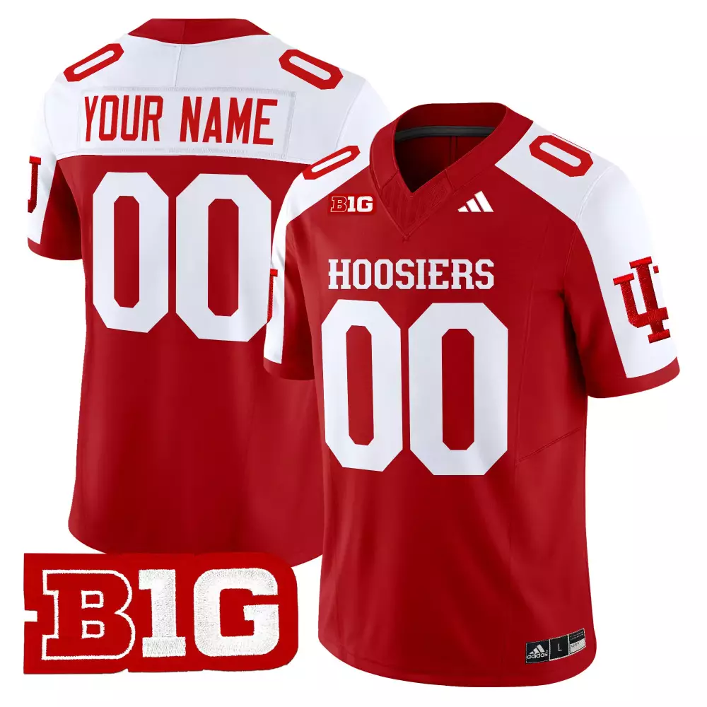 Your Name 00 Indiana Hoosiers 2025 Custom Jersey | Red Vapor with B1G Patch | Limited Edition Fan Gear | For Men, Women & Youth