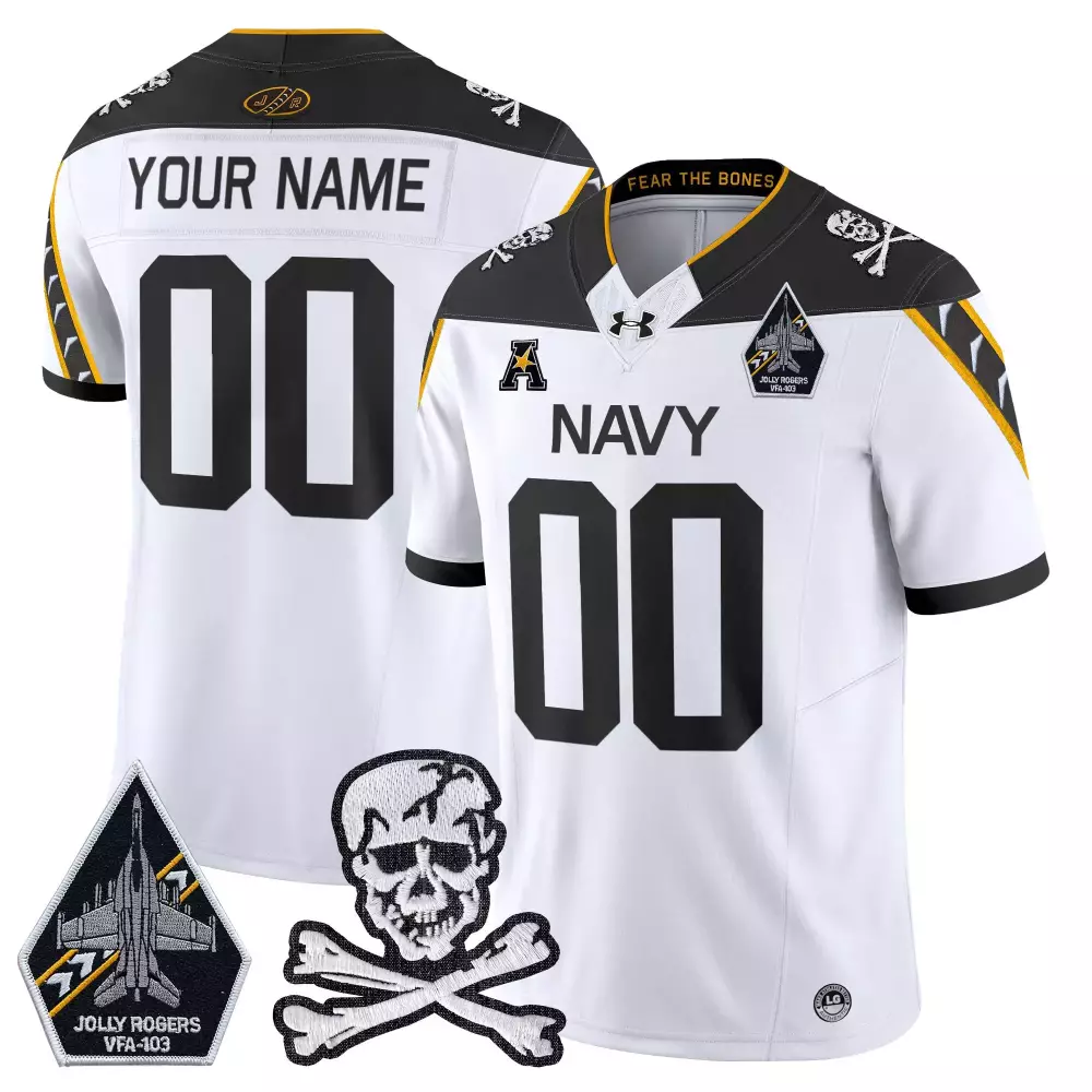 Custom Your Name 00 Men's Navy 2024 Vapor Limited Custom Jersey | All Stitched Jolly Rogers Patch | Fan Gear for All