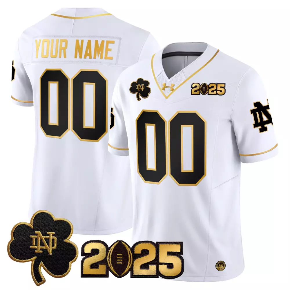 Custom Notre Dame Fighting Irish Men's White Stitched Jersey | 2025 Limited Edition with Patch | For Men, Women & Youth