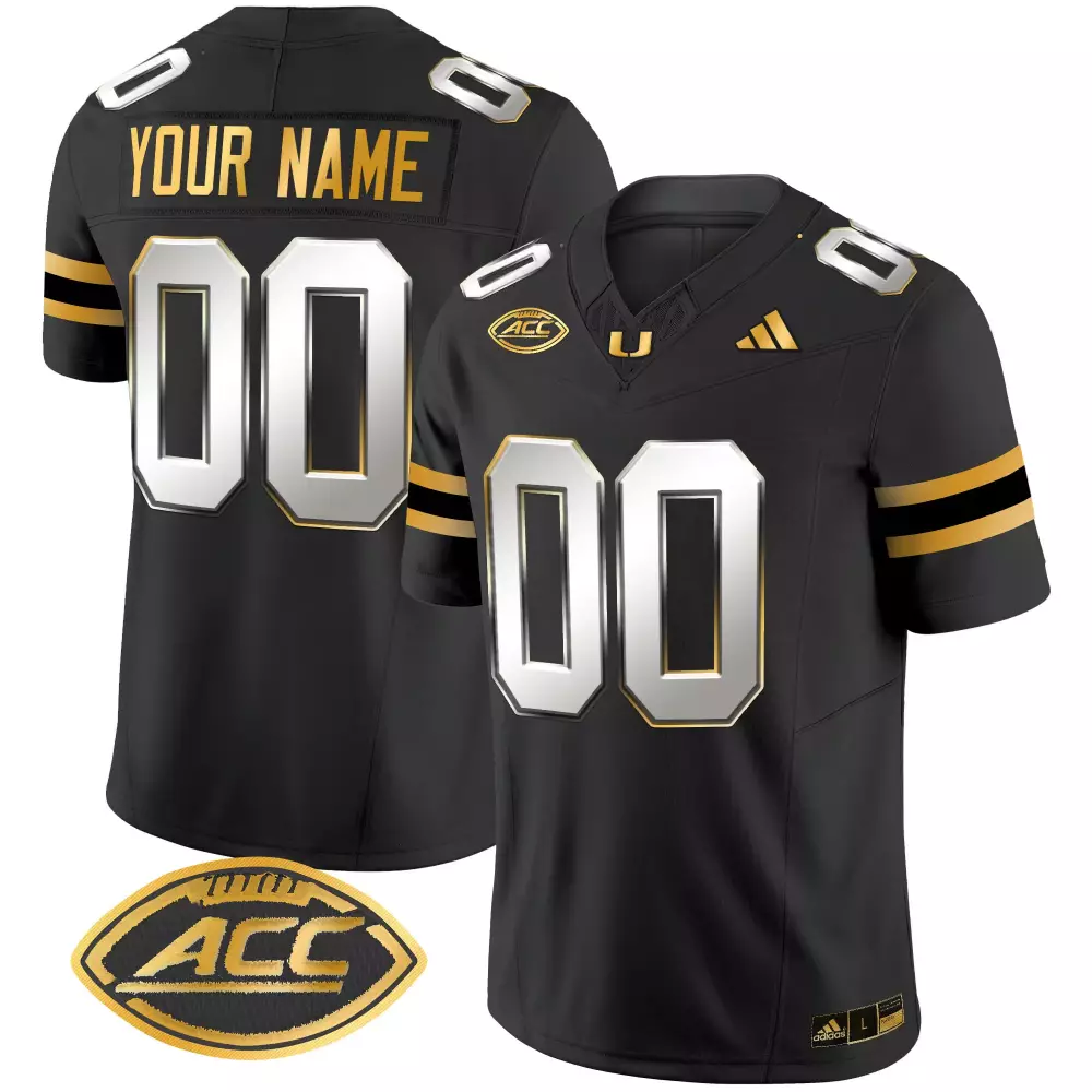 Your Name 00 Miami Hurricanes 2024 Black Vapor Stitched Custom Jersey | ACC Patch | Game Day Outfit | For Men, Women & Youth