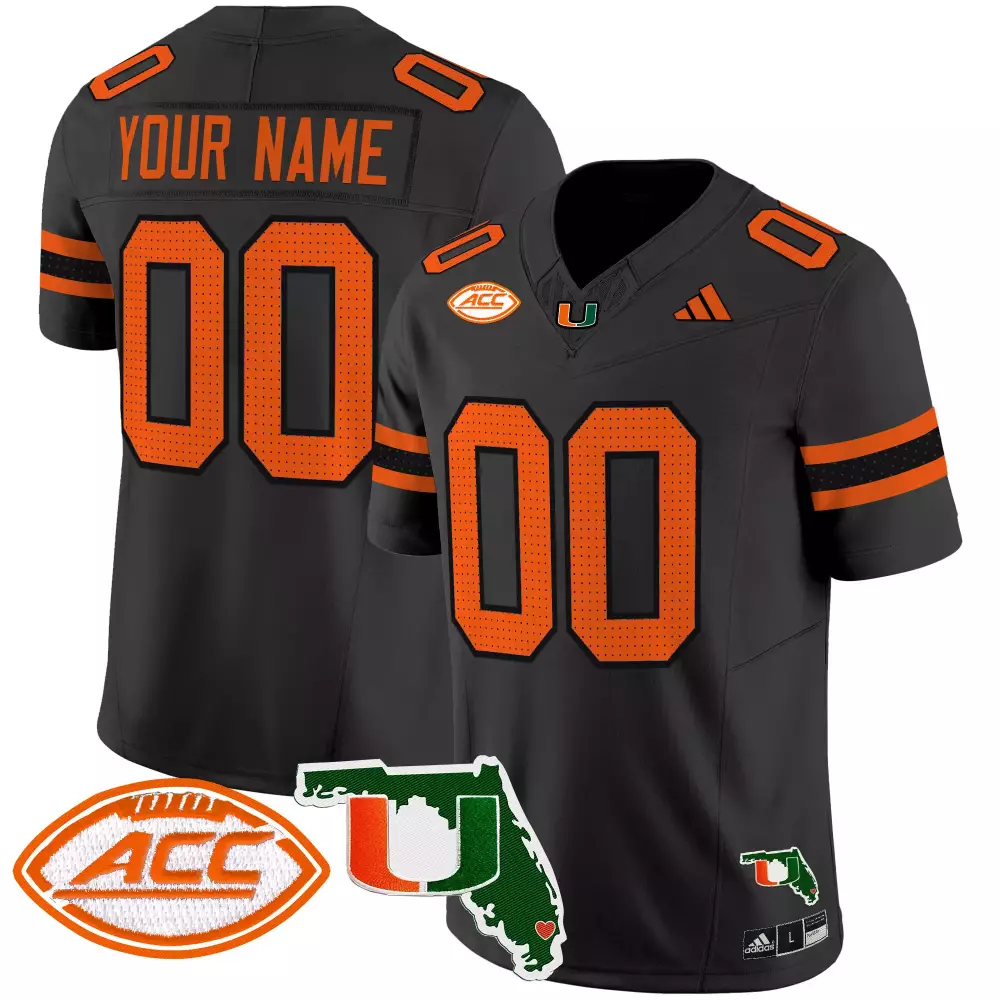 Custom Your Name 00 Miami Hurricanes 2025 Vapor Limited Stitched Jersey | Black ACC Patch | For Men, Women & Youth