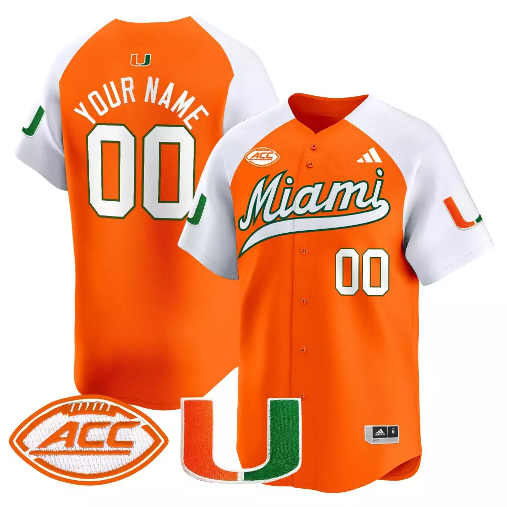 Custom Your Name 00 Miami Hurricanes 2024 Orange Vapor Jersey | All Stitched ACC Patch | Fan Gear for Men, Women & Youth