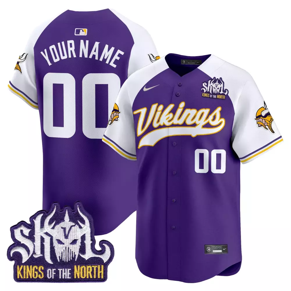 Your Name 00 Minnesota Vikings Purple Stitched Vapor Jersey | Kings of the North Patch 2023 | Custom Fan Gear for Game Day | For Men, Women & Youth