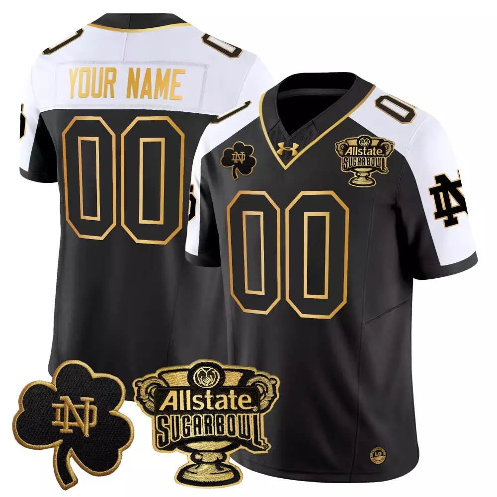 Notre Dame Fighting Irish 2024 Black Stitched Vapor Jersey | Allstate Sugar Bowl Patch | For Men, Women & Youth