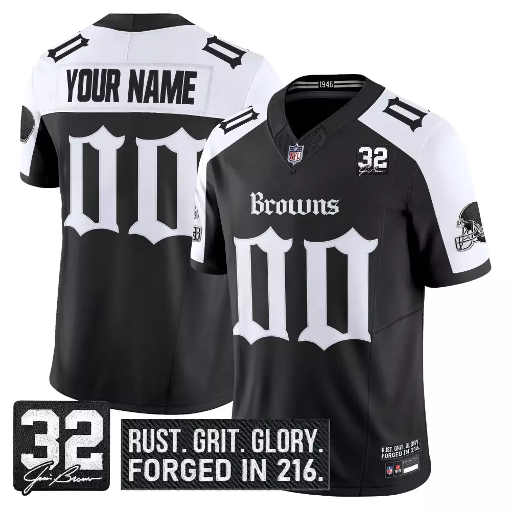Your Name 00 Stitched Vapor Jersey | Cleveland Browns Black Limited Edition 2023 | Fan Gear for Men, Women & Youth