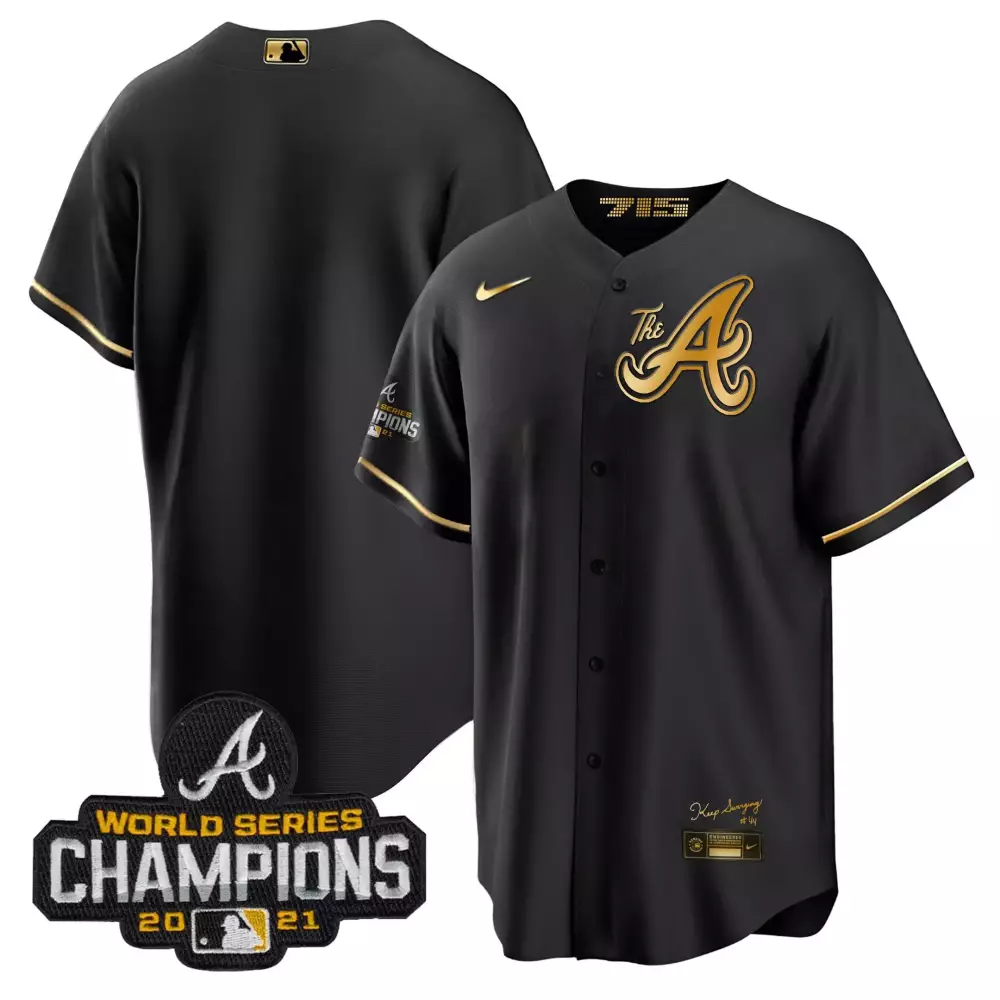 2021 Atlanta Braves 715 Ronald Acuña Jr. All Stitched Vapor Jersey | Black World Series Champions Edition | Fan Gear for Game Day | For Men, Women & Yout