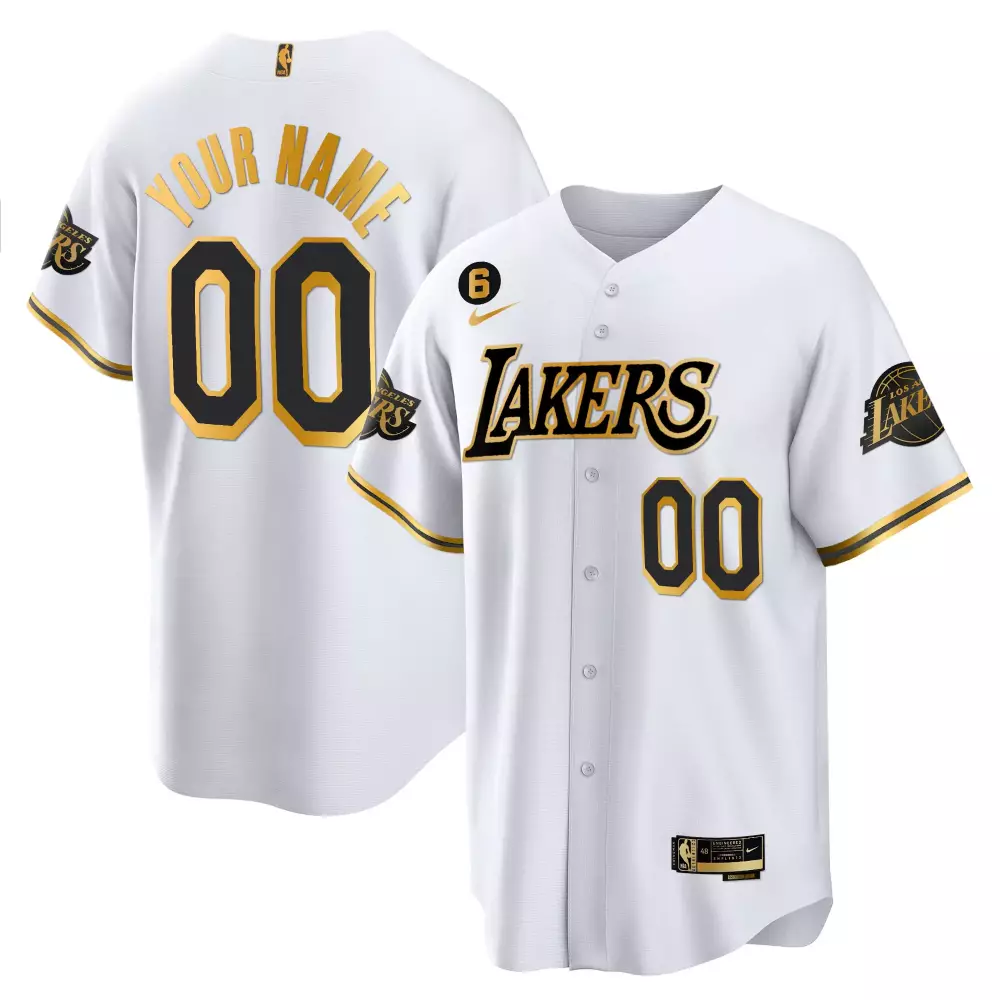 2023 Los Angeles Lakers Custom Edition Vapor Jersey | Stitched White Gold Fan Gear | For Men, Women & Youth
