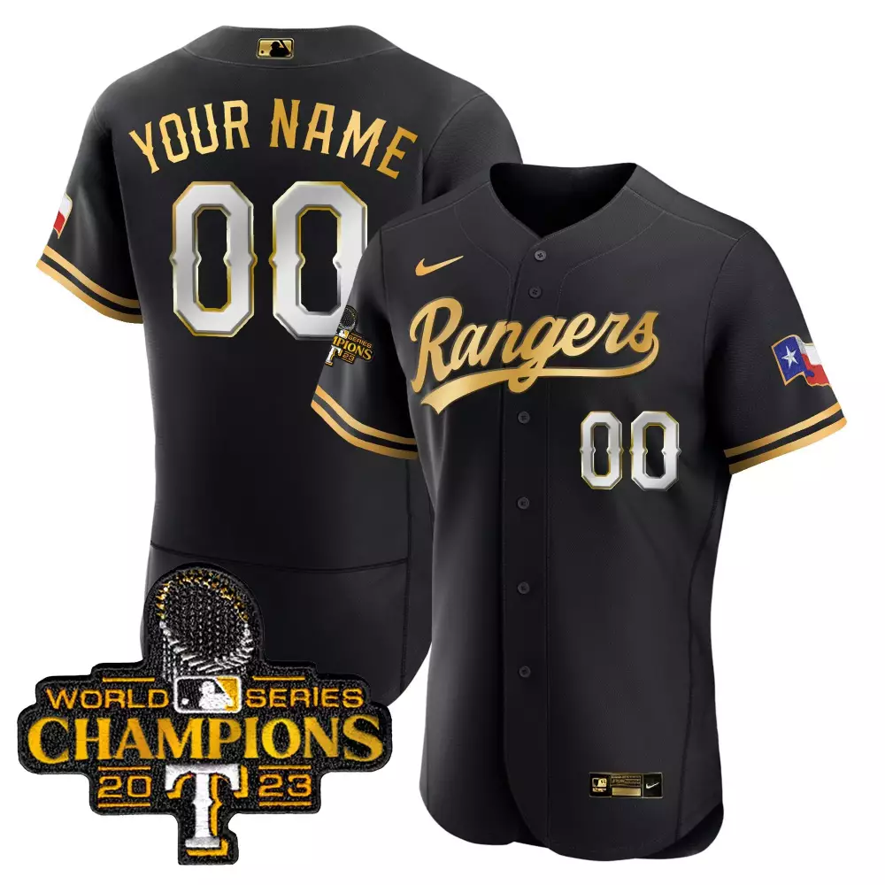 2023 Texas Rangers All Stitched Vapor Jersey | Custom 00 Black Champions Edition | Limited Edition Fan Gear | For Men, Women & Youth