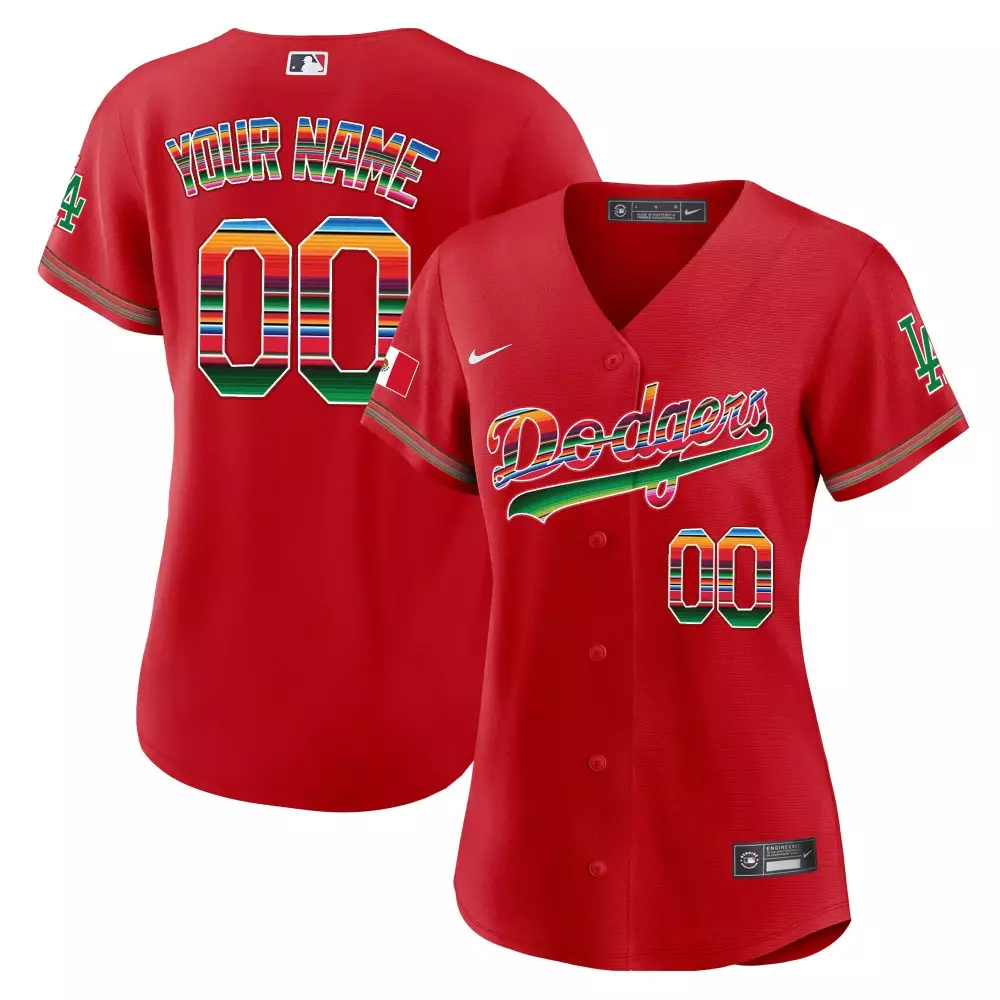 2023 Women's Dodgers Red Stitched Vapor Jersey | Custom 00 MLB Edition | Fan Gear for Game Day | For Men, Women & Youth