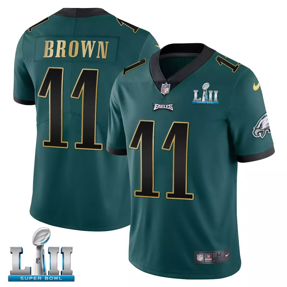 A J Brown 11 Philadelphia Eagles 2018 Men's All Stitched Vapor Jersey | Super Bowl LII Edition | Fan Gear for Men, Women & Youth