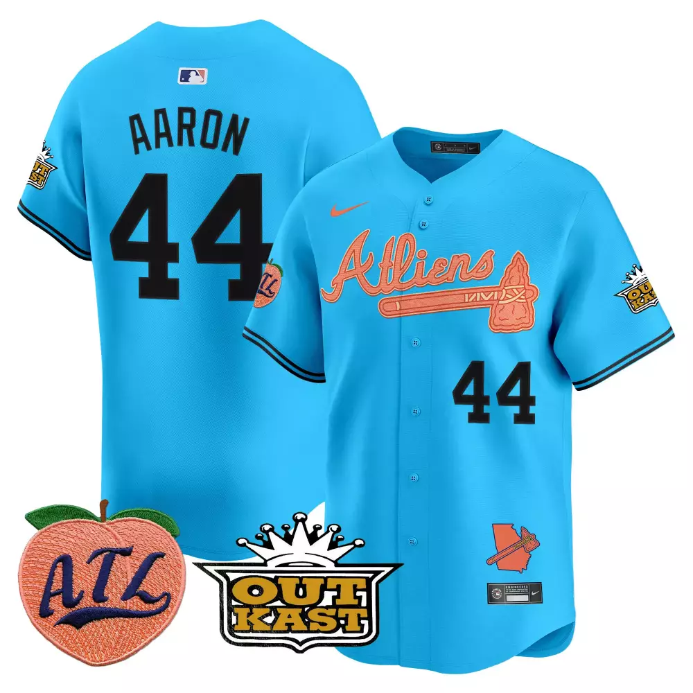 Aaron 44 Atlanta Braves 2023 Stitched Vapor Jersey | Blue Outkast Edition | Limited Edition Fan Gear | For Men, Women & Youth