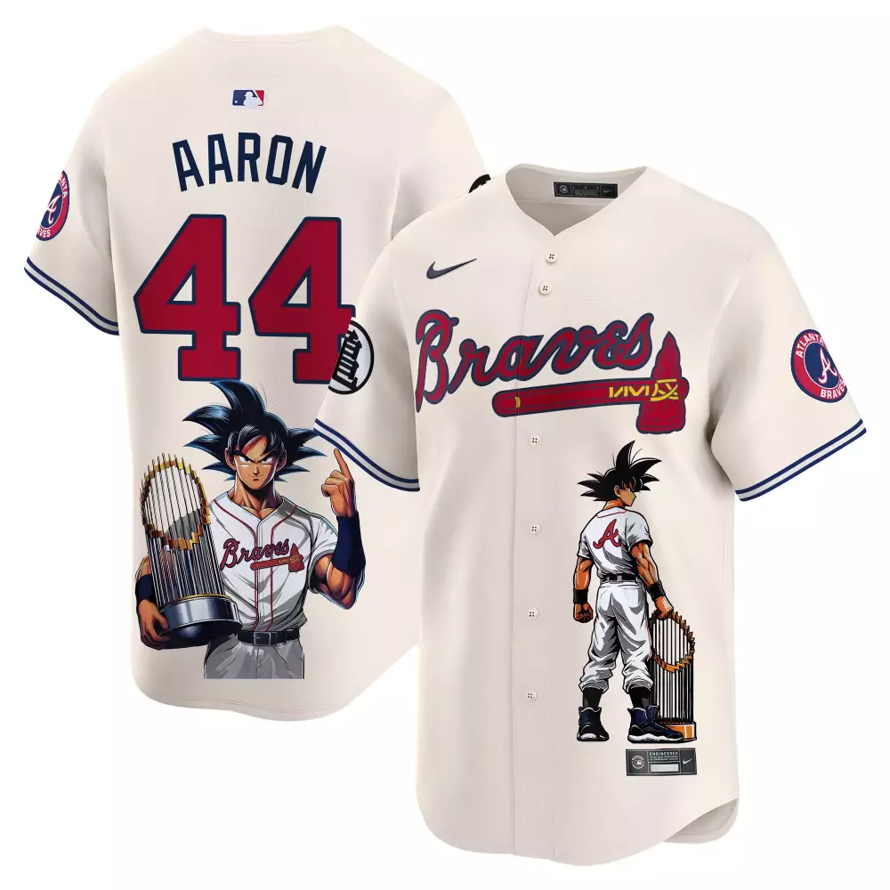 Aaron 44 Atlanta Braves 2023 Anime Stitched Vapor Jersey | Unique Fan Gear | For Men, Women & Youth