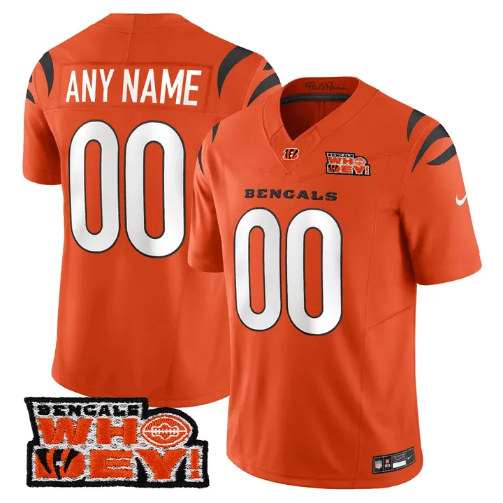 Cincinnati Bengals Orange Custom Jersey 2023 | All Stitched Vapor Jersey | For Men, Women & Youth