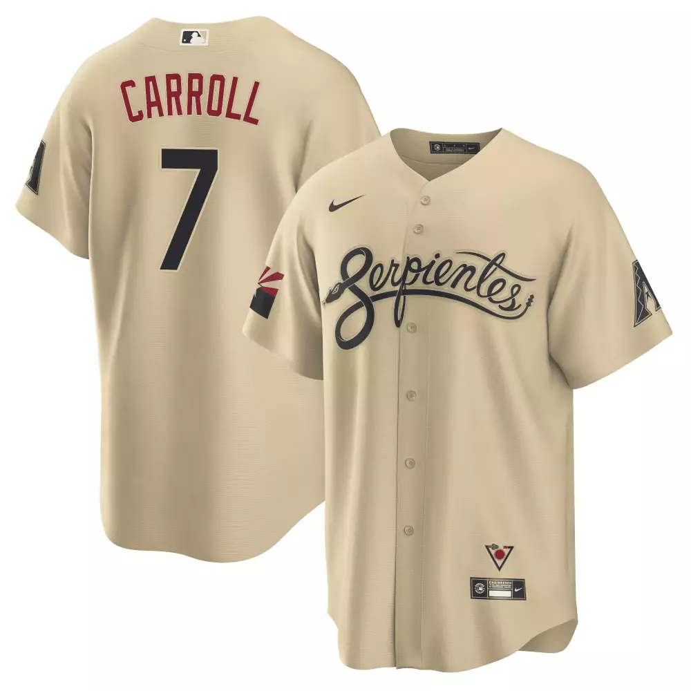 Corbin Carroll 7 Arizona Diamondbacks 2023 Stitched Vapor Jersey | Tan Edition | Limited Edition Fan Gear | For Men, Women & Youth